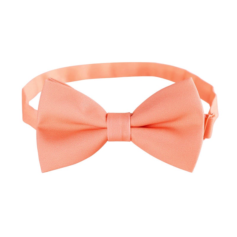 Kajeer Classic Pre-Tied Mens Bow Ties Formal Adjustable Solid Tuxedo Bowtie for for Adults & Children(Light Peach, L - (18+ years,adults, full ages)) - Image 1